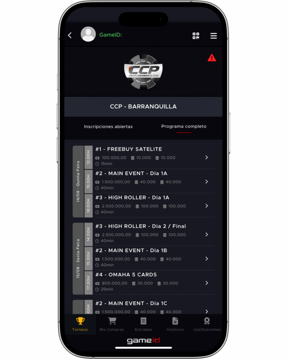 mockup campeonato colombiano de poker e póker.